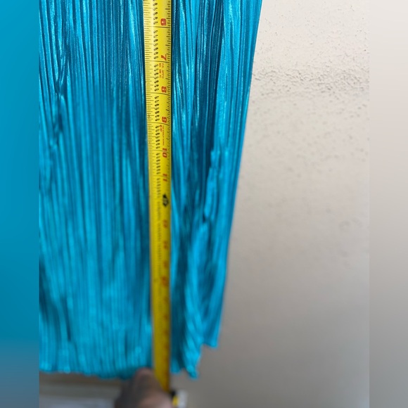 NWOT SHEIN Chiquease Strapless Turquoise Pleated Dress - Picture 12 of 13